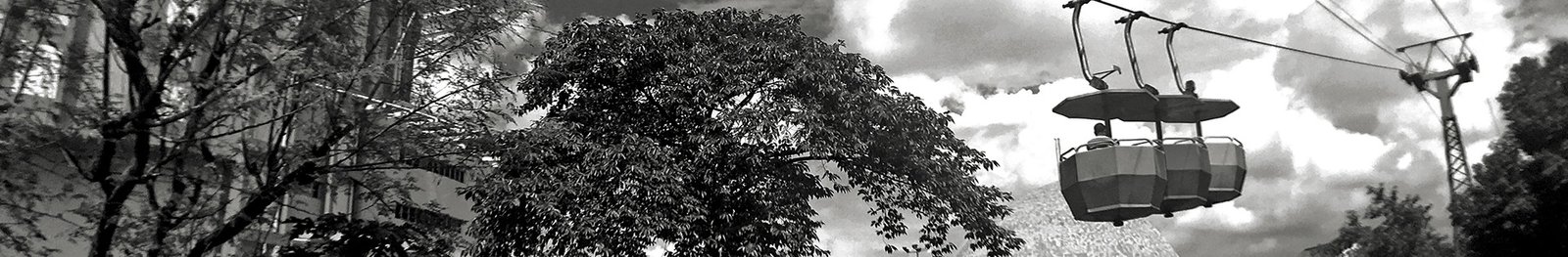 Black and White image of Science city ropeway