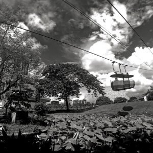 Black and White image of Science city Ropeway
